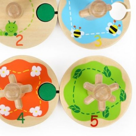 Topbright Educational Children Wooden Four Column Set Geometric Shape Matching Blocks (MUL