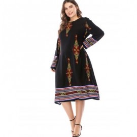 Plus Size Casual Knee Length Dress (BLACK)