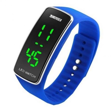 SKMEI 1119 LED SPORTS WATCH WITH DATE FUNCTION RUBBER BAND (BLUE)