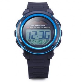 SKMEI 1096 5ATM WATER RESISTANT SOLAR POWER LED SPORTS WATCH WITH BACKLIGHT ALARM (BLUE)