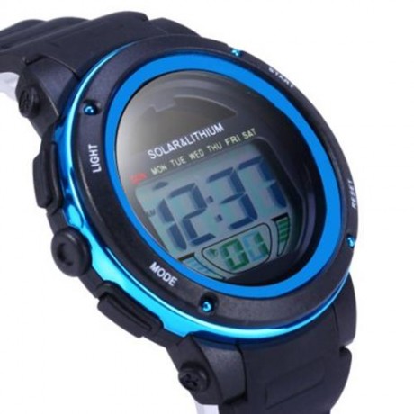 SKMEI 1096 5ATM WATER RESISTANT SOLAR POWER LED SPORTS WATCH WITH BACKLIGHT ALARM (BLUE)