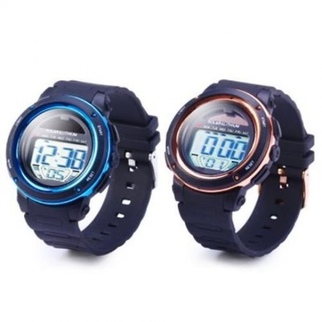 SKMEI 1096 5ATM WATER RESISTANT SOLAR POWER LED SPORTS WATCH WITH BACKLIGHT ALARM (GOLDEN)