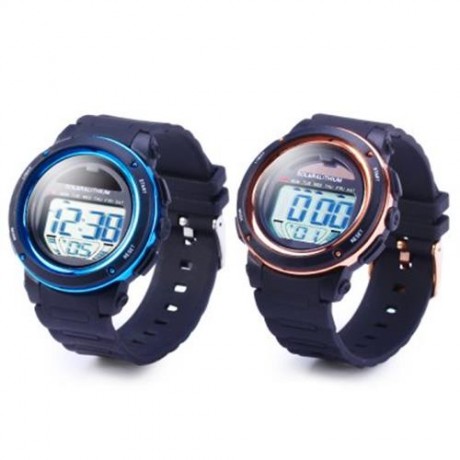 SKMEI 1096 5ATM WATER RESISTANT SOLAR POWER LED SPORTS WATCH WITH BACKLIGHT ALARM (GOLDEN)