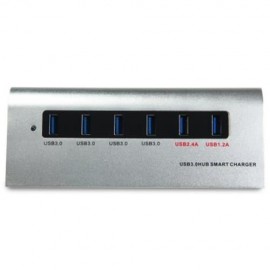 ALUMINUM ALLOY 4 USB3.0 PORTS HUB 2 QUICK CHARGE INTERFACES SMART CHARGER WITH US PLUG POW