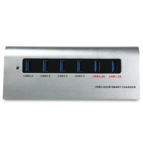 ALUMINUM ALLOY 4 USB3.0 PORTS HUB 2 QUICK CHARGE INTERFACES SMART CHARGER WITH US PLUG POW