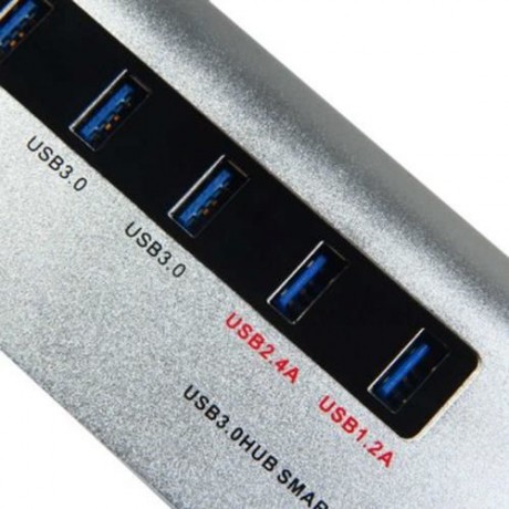 ALUMINUM ALLOY 4 USB3.0 PORTS HUB 2 QUICK CHARGE INTERFACES SMART CHARGER WITH US PLUG POW