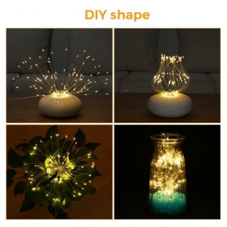 2PCS LH - BOM - YHD120WW 120 LEDs Hanging Starburst Lamps with 8 Lighting Modes (WARM WHIT