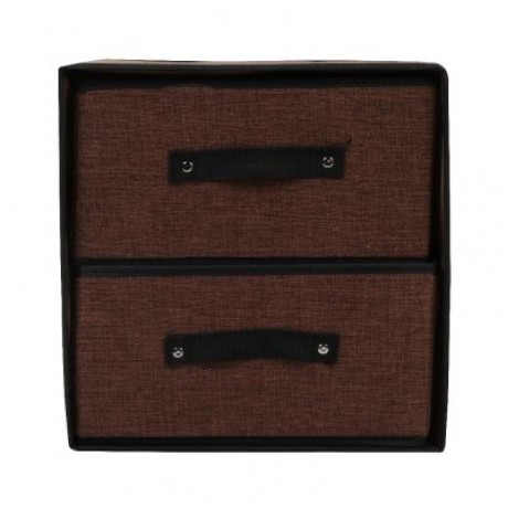 Washable Fabric Storage Box Drawer Type (COFFEE)