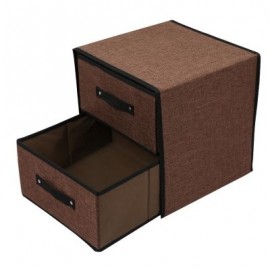 Washable Fabric Storage Box Drawer Type (COFFEE)