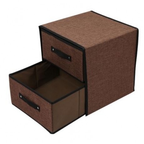 Washable Fabric Storage Box Drawer Type (COFFEE)