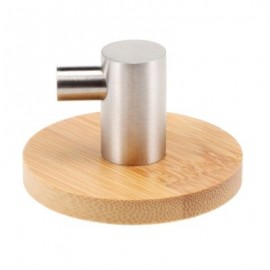 Wall Mounted Bamboo Wooden Coat Hook Rack (BURLYWOOD)