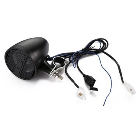 AOVEISE MT473 12V MOTORCYCLE MP3 AUDIO PLAYER BLUETOOTH SPEAKERS FM TUNER (BLACK)
