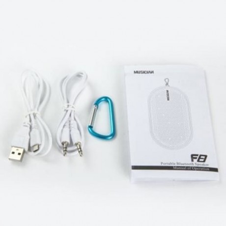 F8 BLUETOOTH 3.0 HANDSFREE SPEAKER WITH MIC VOLUME CONTROL SUPPORT TF CARD (BLUE)