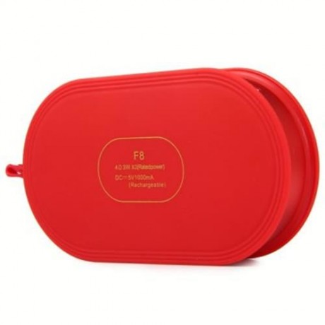 F8 BLUETOOTH 3.0 HANDSFREE SPEAKER WITH MIC VOLUME CONTROL SUPPORT TF CARD (RED)