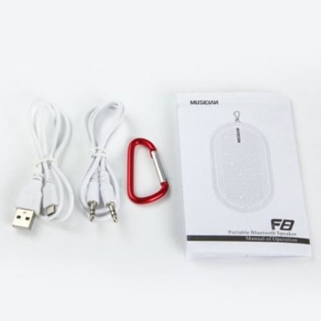 F8 BLUETOOTH 3.0 HANDSFREE SPEAKER WITH MIC VOLUME CONTROL SUPPORT TF CARD (RED)