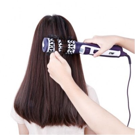 GW - 6508 Hair Styling Tool Dryer Curler Electric 2 in 1 Rotating Hot Brush (PURPLE)