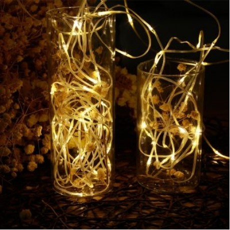 100 LEDs 10m Fairy Copper String Light DIY Shape 8 Modes with Remote Control (WARM WHITE)