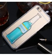 3D LIQUID FLOW COCKTAIL BOTTLE STYLE ANTI-SLIP BACK COVER CASE WITH TRANSPARENT FRAME FOR 