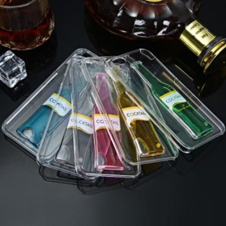 3D LIQUID FLOW COCKTAIL BOTTLE STYLE ANTI-SLIP BACK COVER CASE WITH TRANSPARENT FRAME FOR 