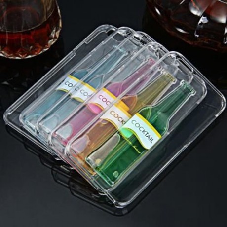 3D LIQUID FLOW COCKTAIL BOTTLE STYLE ANTI-SLIP BACK COVER CASE WITH TRANSPARENT FRAME FOR 
