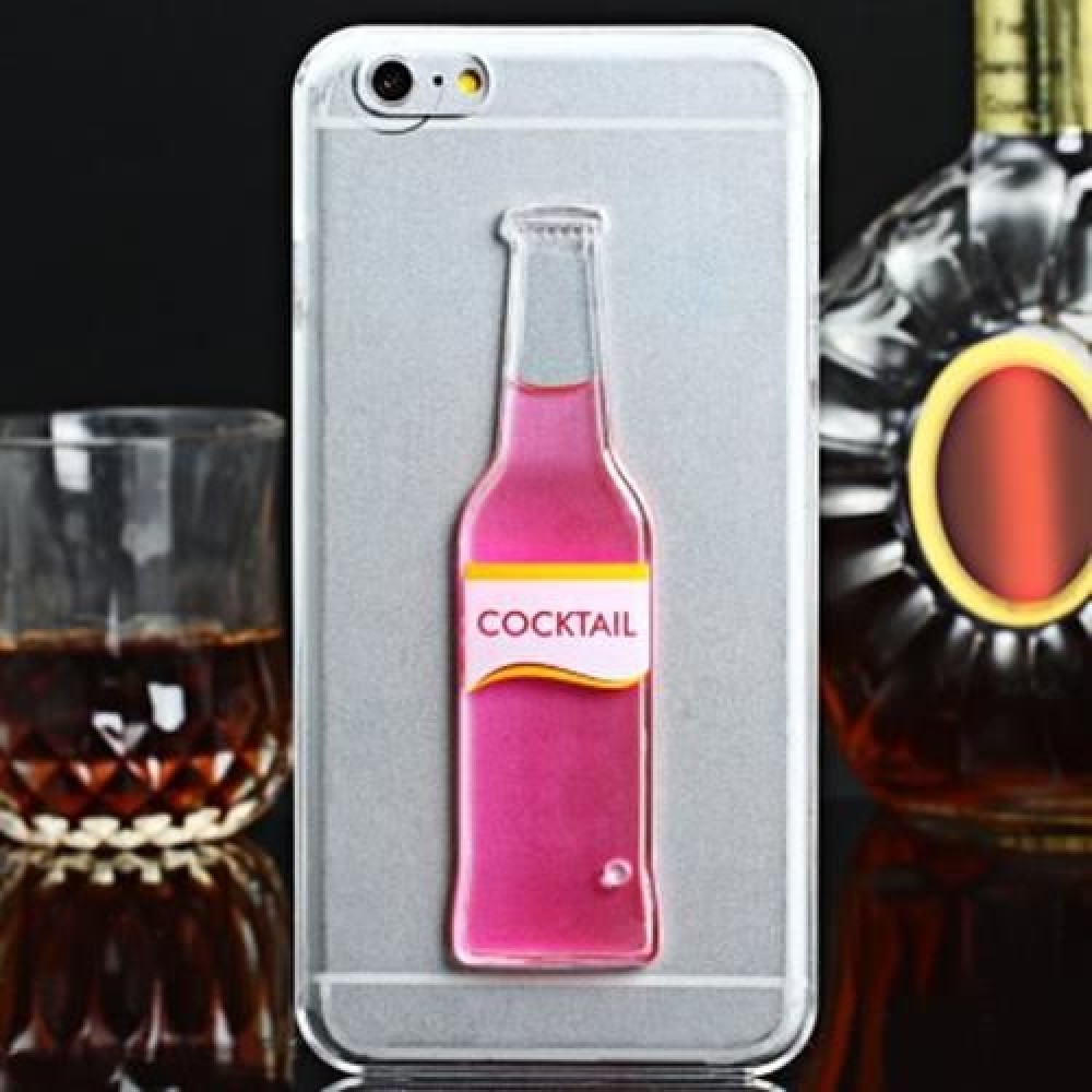 3D LIQUID FLOW COCKTAIL BOTTLE STYLE ANTI-SLIP BACK COVER CASE WITH TRANSPARENT FRAME FOR 