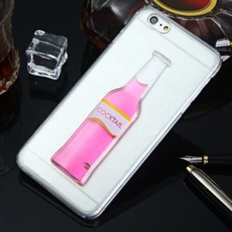 3D LIQUID FLOW COCKTAIL BOTTLE STYLE ANTI-SLIP BACK COVER CASE WITH TRANSPARENT FRAME FOR 