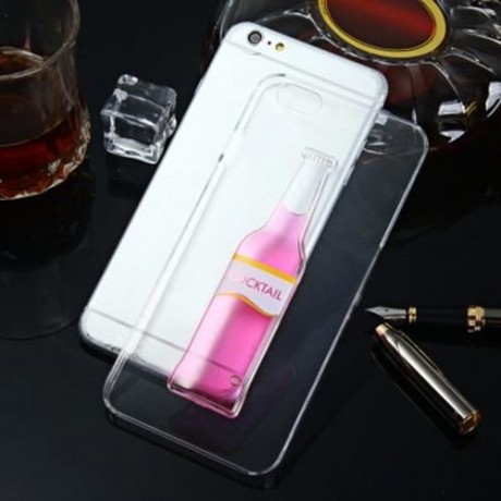 3D LIQUID FLOW COCKTAIL BOTTLE STYLE ANTI-SLIP BACK COVER CASE WITH TRANSPARENT FRAME FOR 