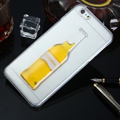 3D LIQUID FLOW COCKTAIL BOTTLE STYLE ANTI-SLIP BACK COVER CASE WITH TRANSPARENT FRAME FOR 