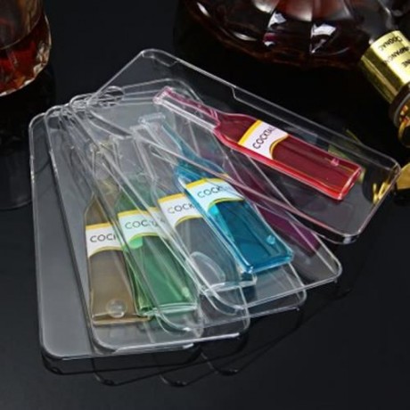 3D LIQUID FLOW COCKTAIL BOTTLE STYLE ANTI-SLIP BACK COVER CASE WITH TRANSPARENT FRAME FOR 