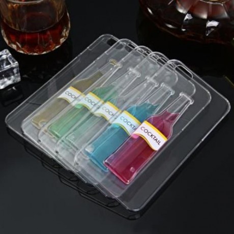 3D LIQUID FLOW COCKTAIL BOTTLE STYLE ANTI-SLIP BACK COVER CASE WITH TRANSPARENT FRAME FOR 