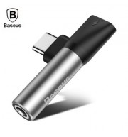 Baseus L41 Type-C Port   3.5MM Audio Female Connector Mini Adapter (SILVER)