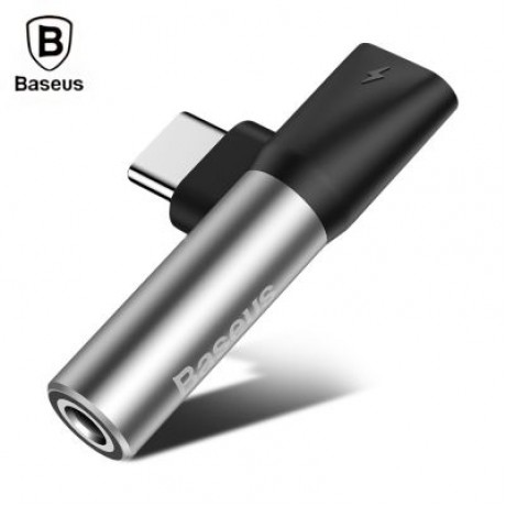 Baseus L41 Type-C Port   3.5MM Audio Female Connector Mini Adapter (SILVER)