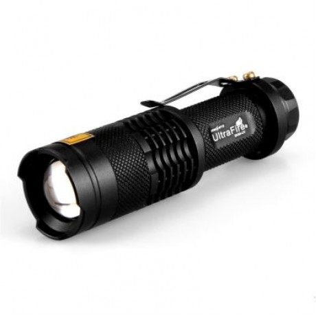 UltraFire SK68-UV 365NM 1 Mode Purple Waterproof Telescopic Focusing Flashlight (BLACK)