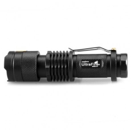 UltraFire SK68-UV 365NM 1 Mode Purple Waterproof Telescopic Focusing Flashlight (BLACK)