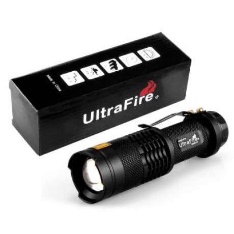 UltraFire SK68-UV 365NM 1 Mode Purple Waterproof Telescopic Focusing Flashlight (BLACK)