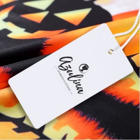 Round Collar Long Sleeve Spliced Lace Halloween Pattern Women T-shirt (BEER)