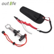 Outlife FG - 1021 Fishing Pliers Hook Remover with Fish Gripper Grabber (RED)