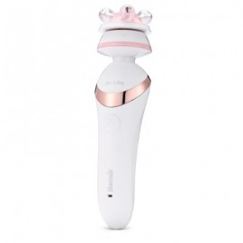 BRE650 Three-in-one Female Hair Remover Face Cleansing Electric Massager (PINK)