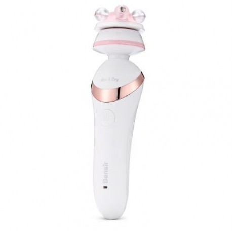 BRE650 Three-in-one Female Hair Remover Face Cleansing Electric Massager (PINK)