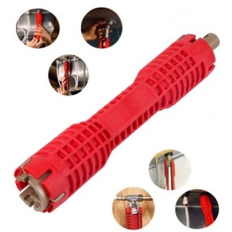 Faucet and Sink Installer Multifunctional Water Pipe Wrench (RED)