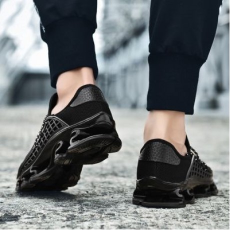 Trendy Breathable Shock-absorbing Durable Sports Shoes for Men (BLACK)