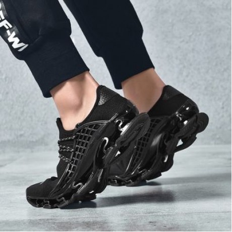 Trendy Breathable Shock-absorbing Durable Sports Shoes for Men (BLACK)