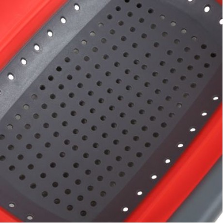Plastic Rubber Adjustable Foldable Drain Basket (LAVA RED)