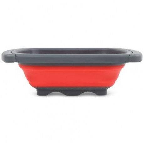 Plastic Rubber Adjustable Foldable Drain Basket (LAVA RED)