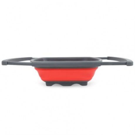 Plastic Rubber Adjustable Foldable Drain Basket (LAVA RED)