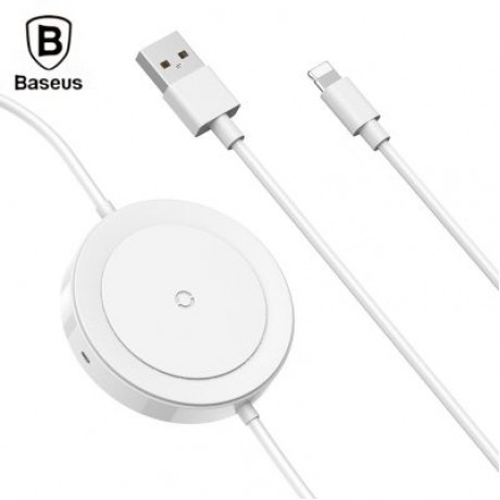 Baseus BSWC - P15 8 Pin Cable Wireless Charger 5W Data Transmission (WHITE)