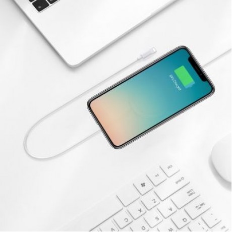 Baseus BSWC - P15 8 Pin Cable Wireless Charger 5W Data Transmission (WHITE)