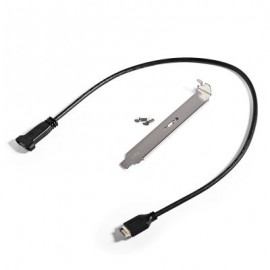 USB 3.1 Type-E Female to Type-C Extension Data Cable with Plate Bracket (BLACK)