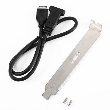 USB 3.1 Type-E Female to Type-C Extension Data Cable with Plate Bracket (BLACK)