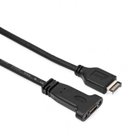 USB 3.1 Type-E Female to Type-C Extension Data Cable with Plate Bracket (BLACK)